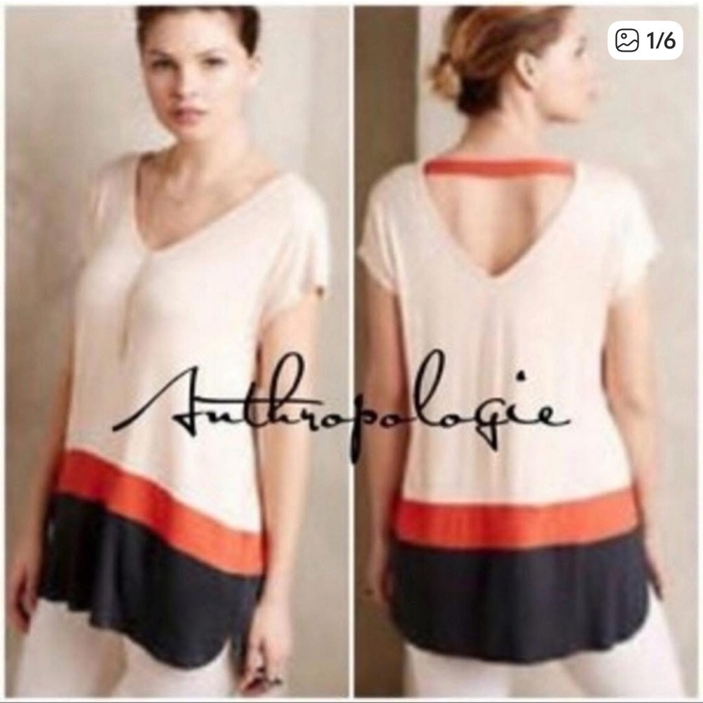 Bordeaux (Anthropology) Women's Top size small, stretch